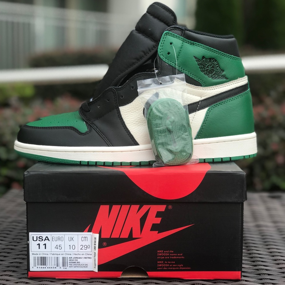 Air jordan 1 OG Pine Green sz 11